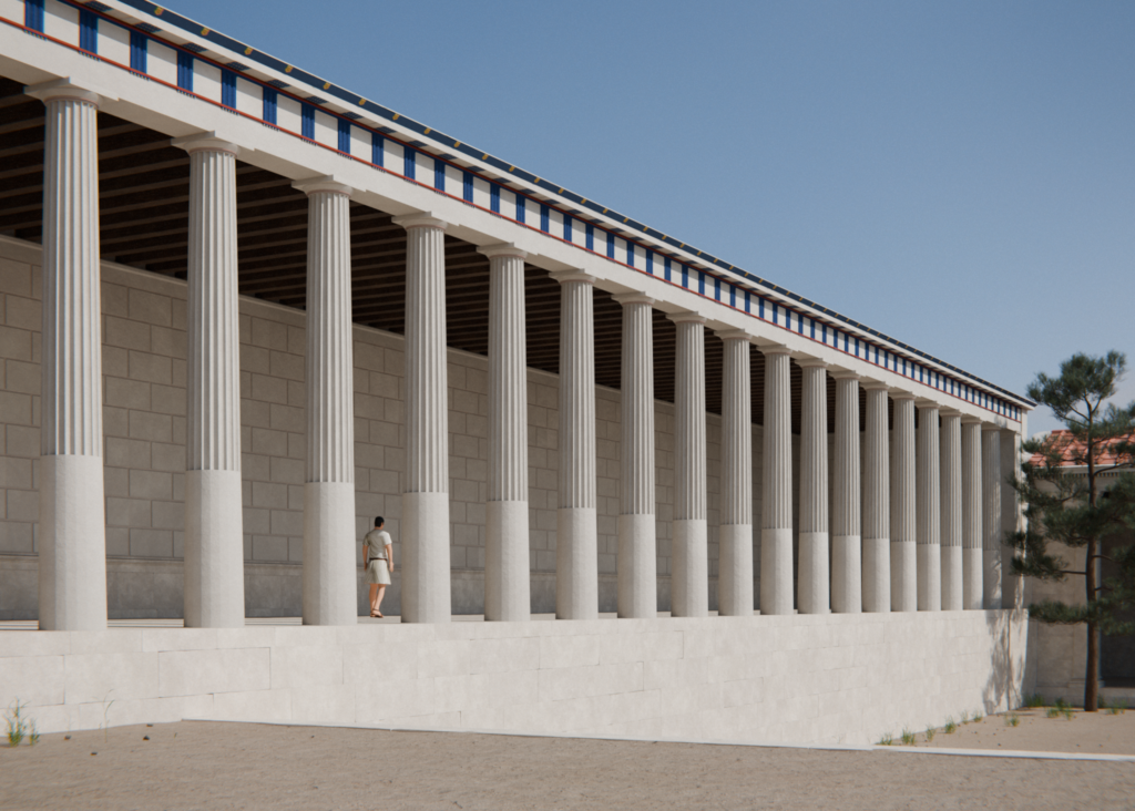 View of the North stoa at the eastern end, facing north-east.