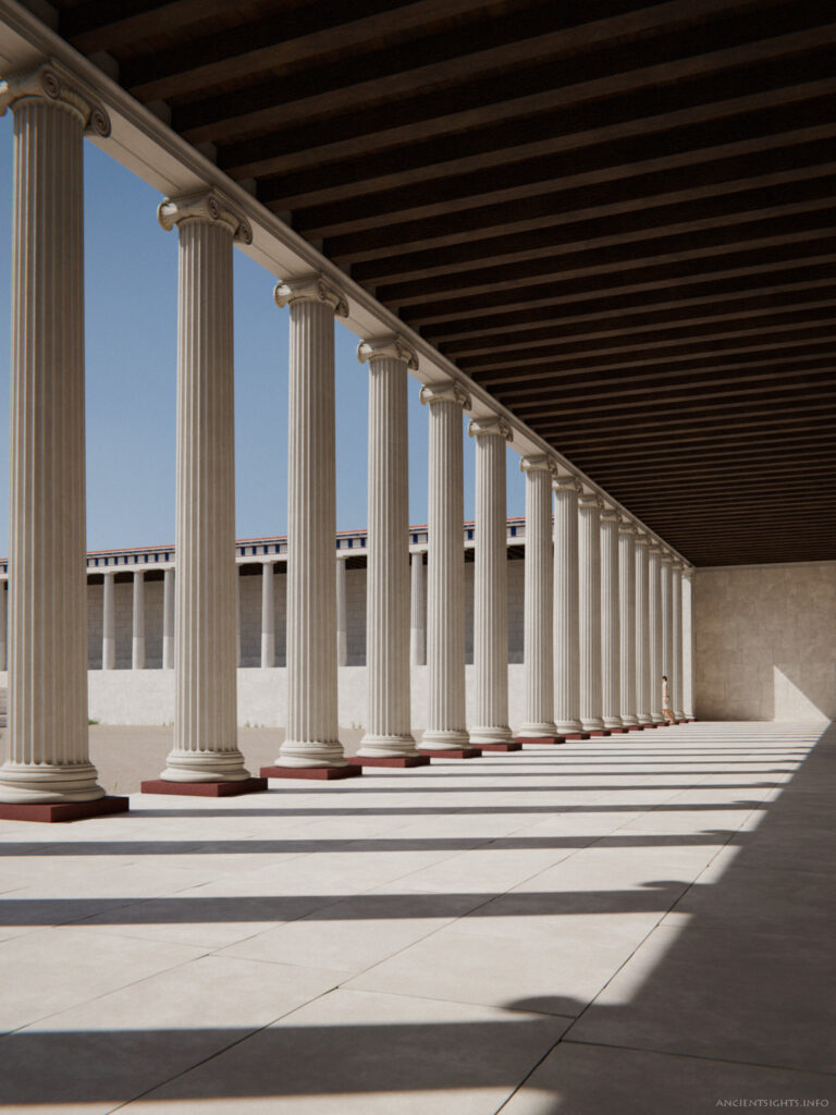 East Stoa interior, facing north.