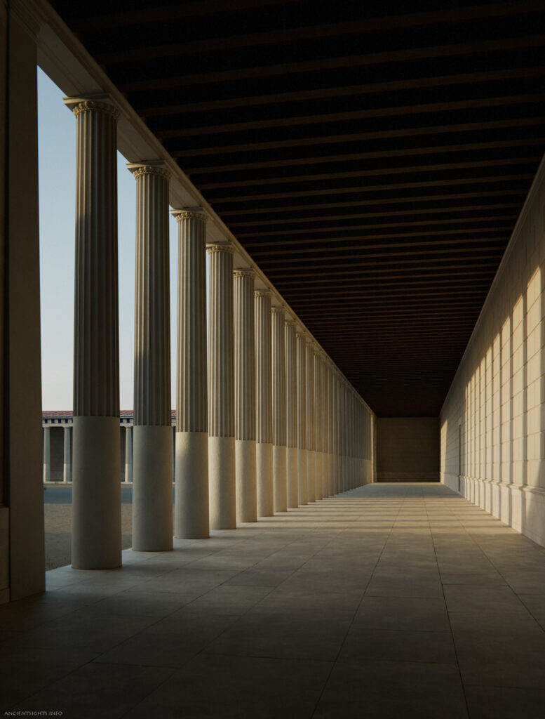 West Stoa interior, facing south.